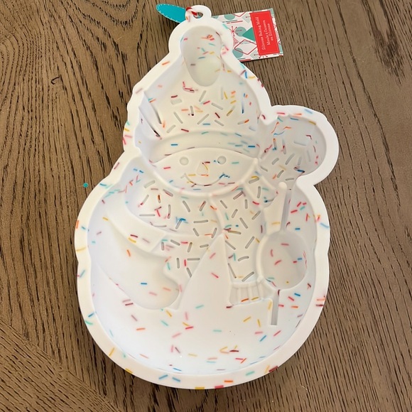 Christmas Snowman Silicone Cake Mold Large Sprinkle Winter Holiday Bakeware - Picture 2 of 3